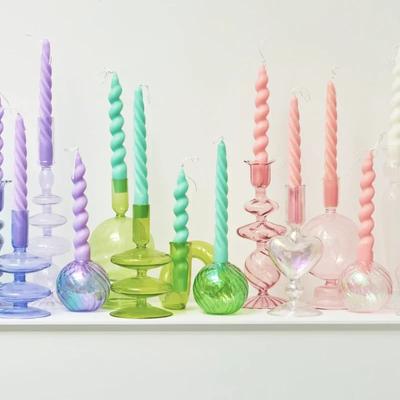 Portacandele Decorativi Vaso di Fiori in Vetro Colorato per Decorazione Casa Decorazione Matrimonio Centrotavola Candelabro Regalo