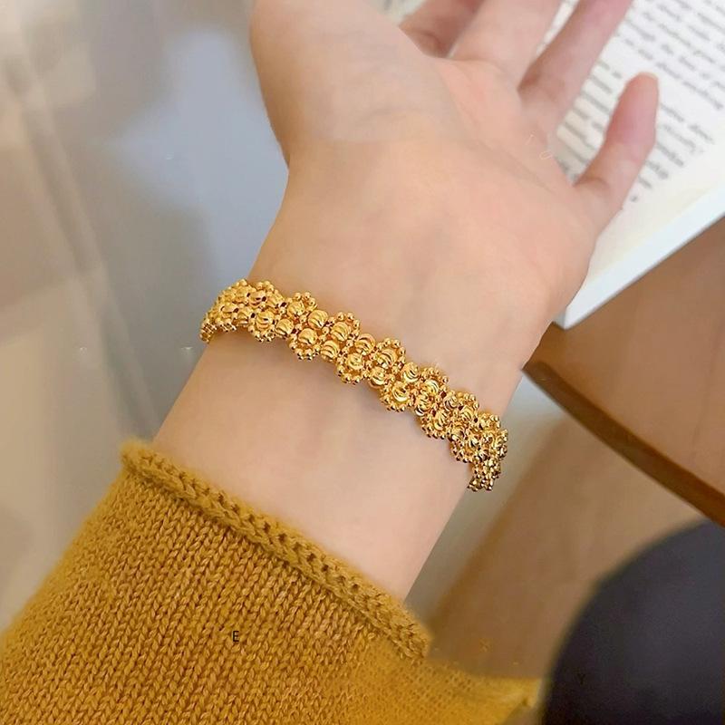 24K lace flash bracelet light luxury high-end temperament bracelet retro niche design jewelry women