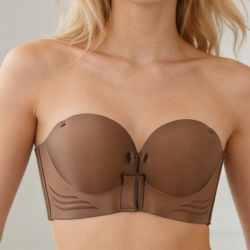 Zeriluna Strapless front-closure push-up bra3D Cup-shaped design, invisible fit, secure and non-slip, comfortable and breathable