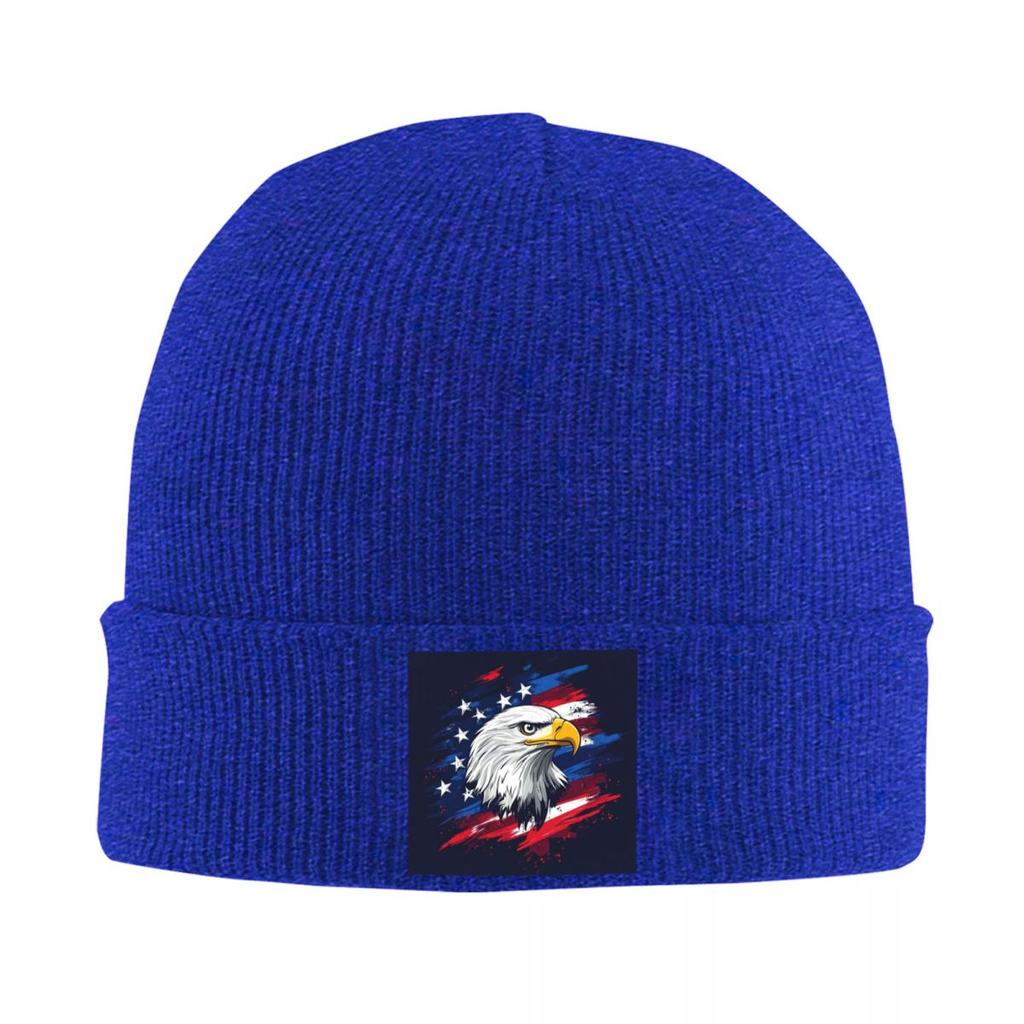 American Eagle Print Warm Knitted Cap Winter Knit Bonnet Hat Skullies Beanies Hip Hop Caps for Unisex
