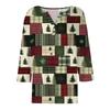 Skjorter med 3/4-ermer for kvinner Trykk grafiske t-skjorter Bluser Uformell Plussstørrelse Basic Topper Pullover