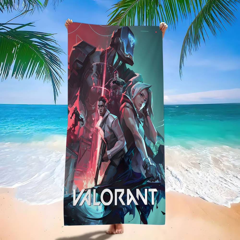 

Valorant game Microfiber Blanket Quick Drying Beach Towels Oversized Printing Super Absorbent Pool Towel Blanket W30*H60(CM)