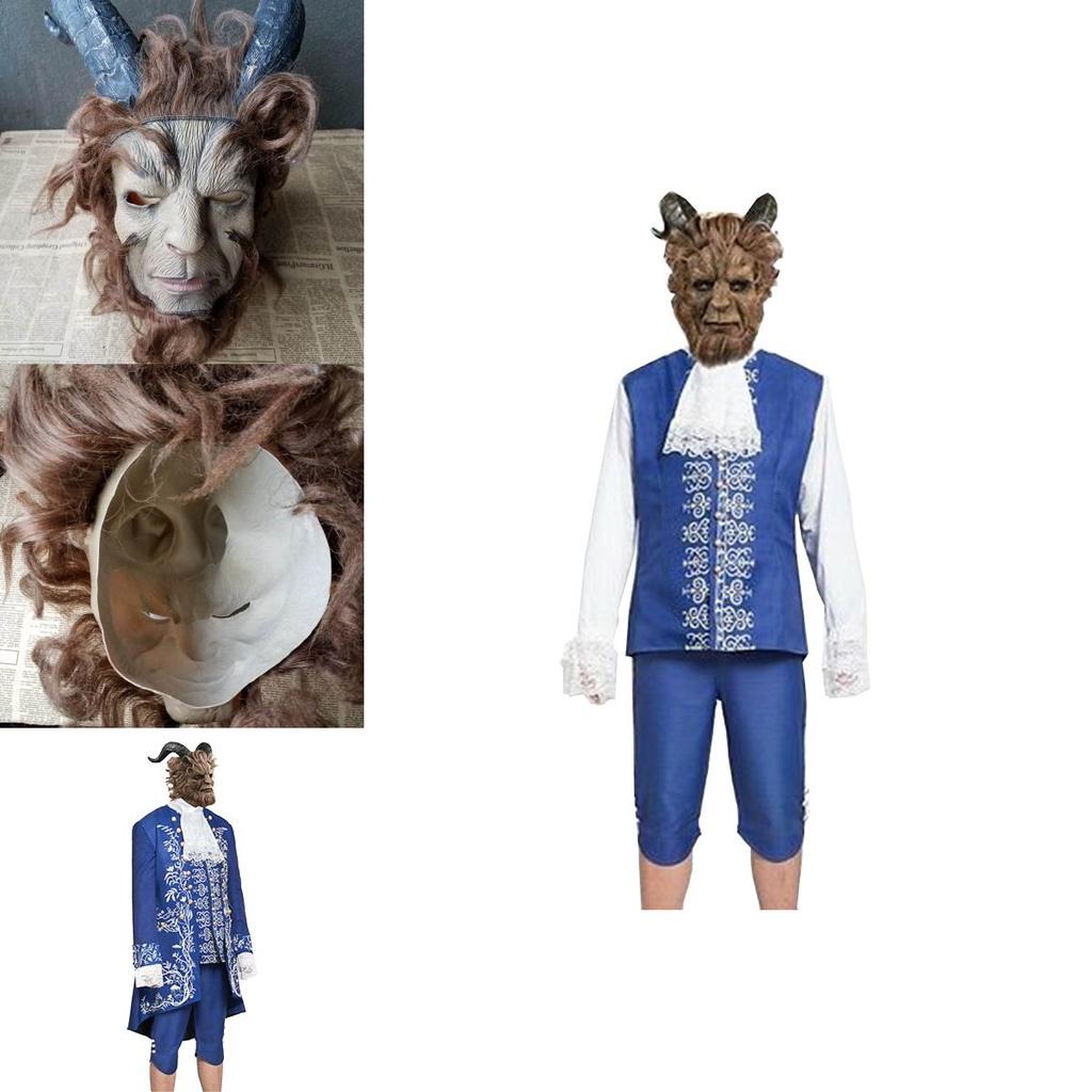 Exquisite Beauty And The Beast Costume Adult Cosplay Prince Adam Clothes Set For Halloween Parties
