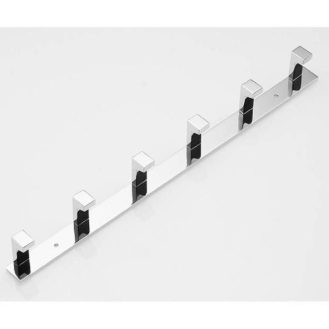 Brass Chrome Coat Rack Wall Mounted with Hooks, Modern Heavy Duty Coat Hook Rail, Robe and Towel Hooks Rack for Bathroom, Entryway, Mudroom, Hats
