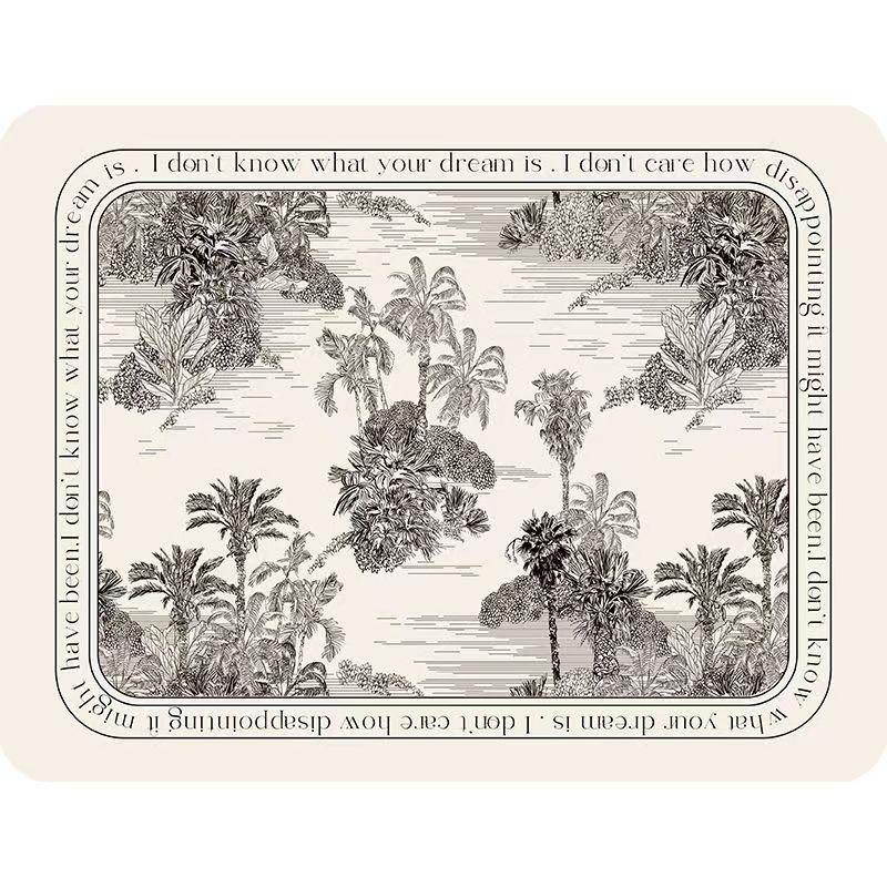 Printed Dish Drying Mat Desk Drain Pad Heat Resistant Counter Top Mats Kitchen Placemat  Absorbent Drain Pad Home Rugs Supplies