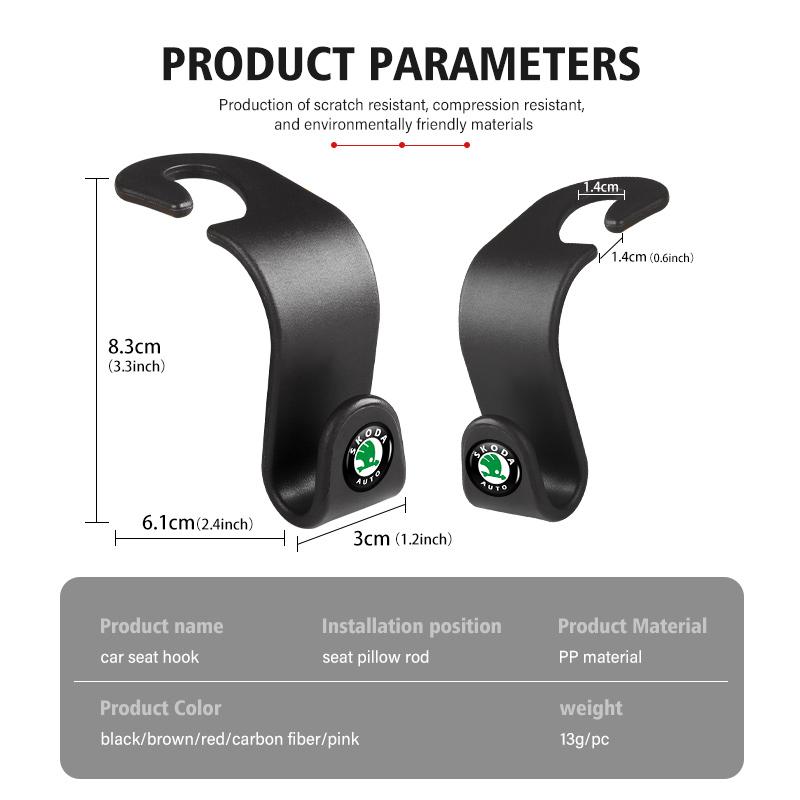 AAABT1 For Skoda Car Seat Back Hook Storage Organizer Hanger Clip Auto Interior Accessories Fabia 1 2 Octavia a7 RS Superb Rapid Yeti