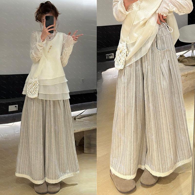

Women s Japanese Striped Wide-Leg Casual Summer Pants – Chic, Comfortable, and Trendy 2XL (145-160 Jin)