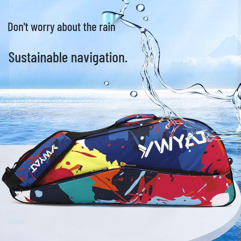 Korean Style Single Shoulder Badminton & Tennis Backpack for 3-6 Rackets - Portable Unisex Bag