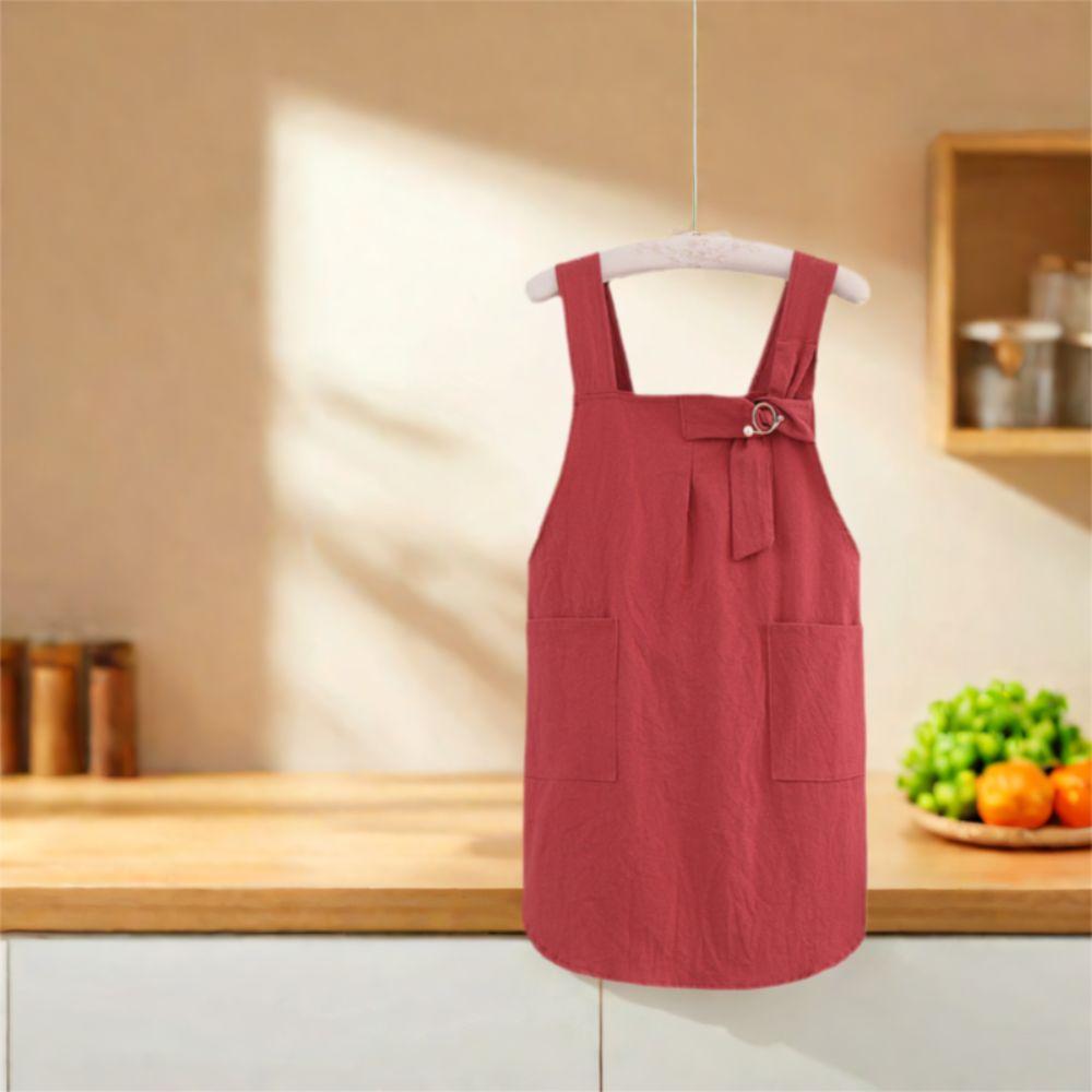 Cotton Kitchen Apron Cross Straps Korean Work Clothes Stylish Home Cooking Apron  Home Cooking