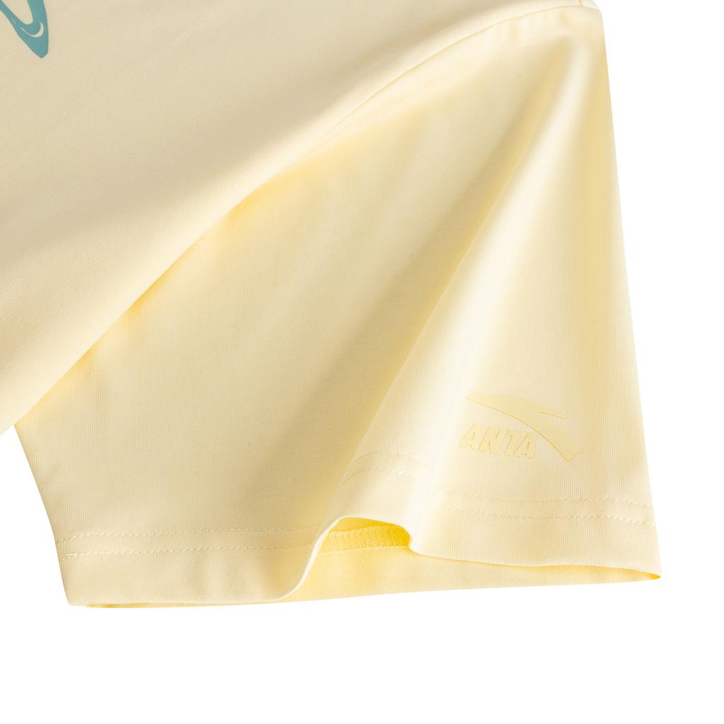 Anta Casual Loose Life Short Sleeve Knit Top T-Shirt Summer 2026 Unisex Tops Banana-Yellow 972628117-2