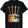 T-shirt Graphique Cool Musicien Guitare Acoustique Rétro