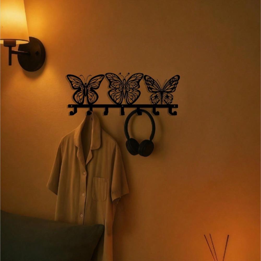 Modern Metal Butterfly Key Holder Vintage Wall Mount Entryway Organizer Holiday Home Decor Gift