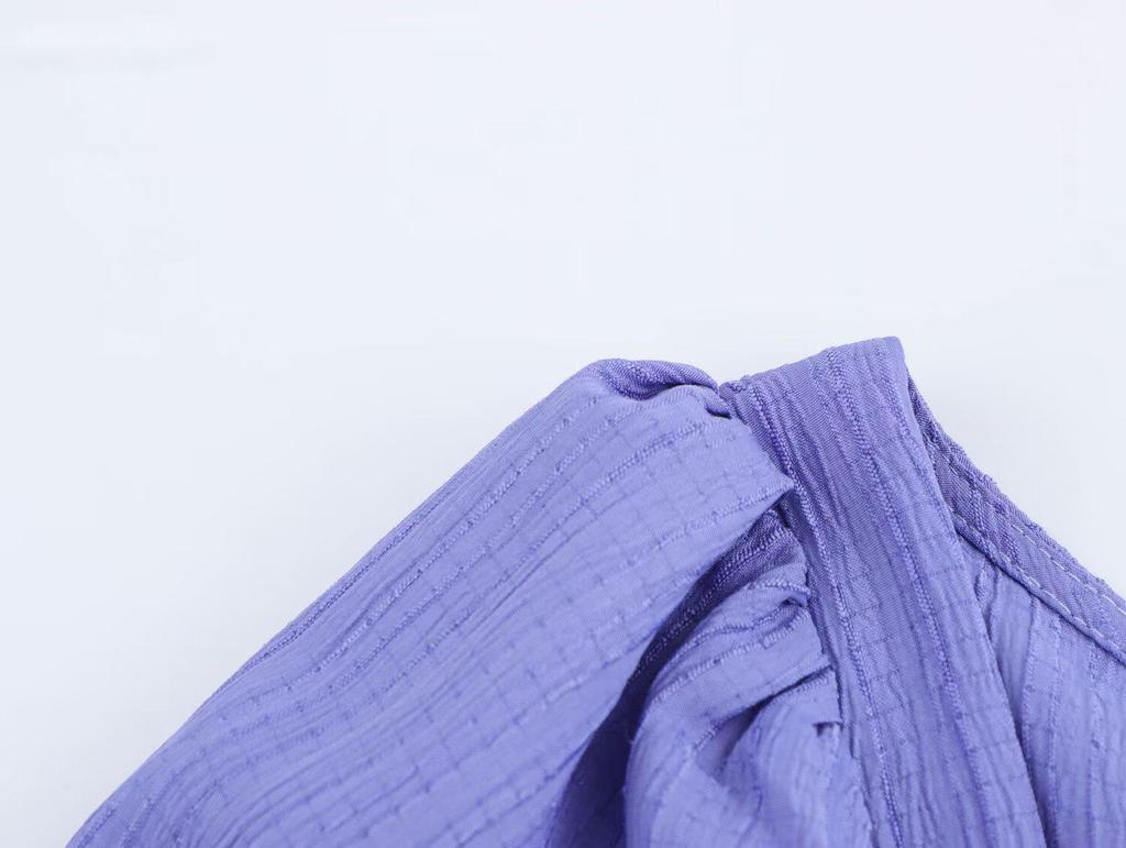 Rochie casual texturată cu mâneci lungi pentru femei, stil european și american, de primăvară 2025