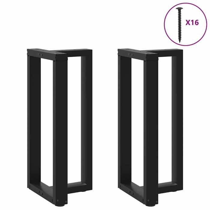 VidaXL Pieds de table de bar en forme de T, 2 pièces, noir, 50 x 35 x (90-91) cm, acier 4013076