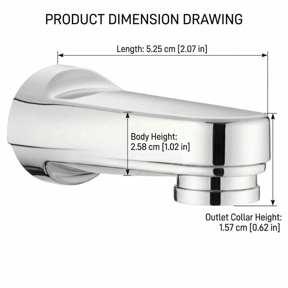 Pull‑Down Style Bathtub Spout 5‑1/4 Inch Tub Water Outlet Fixture Replacement