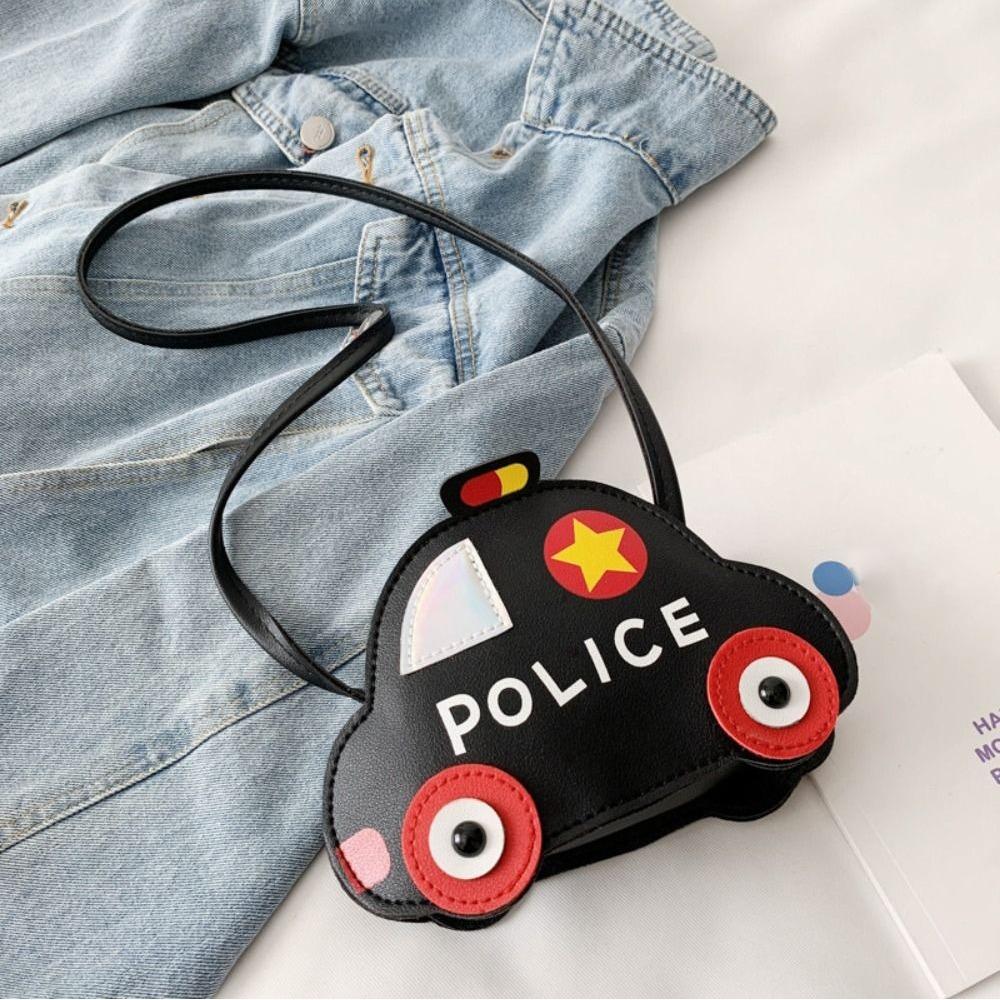 Cute PU Leather Children's Shoulder Bag 3D Splicing Crossbody Bag Cartoon Car Shape Handbag for