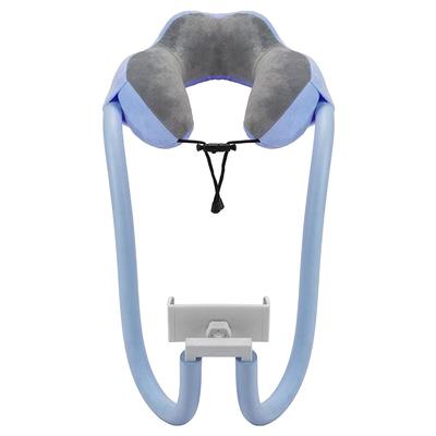 Soft Neck Pillow Airplane Travel for Sleeping, Portable Head Neck Support Sleeping Pillows In U Shape Headrest Cushion with Phone Holder