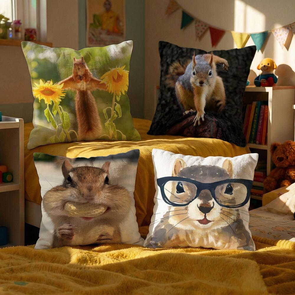 cute animal squirrel Cushion Cover Decorative Cushion Cushions Covers Cover Sofa x Pillow Piece x x Pillowcase