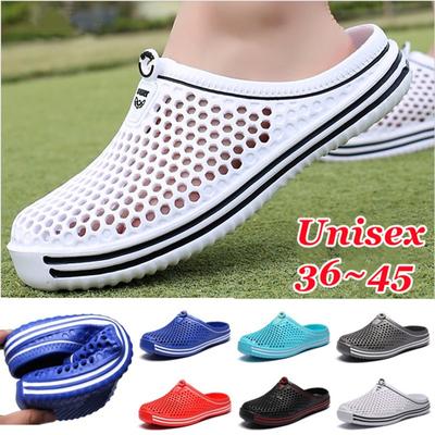 Unisex Summer Women and Men Indoor Outdoor Non-slip Slippers Beach Shoes Hollow-out Breathable Garden Shoes
