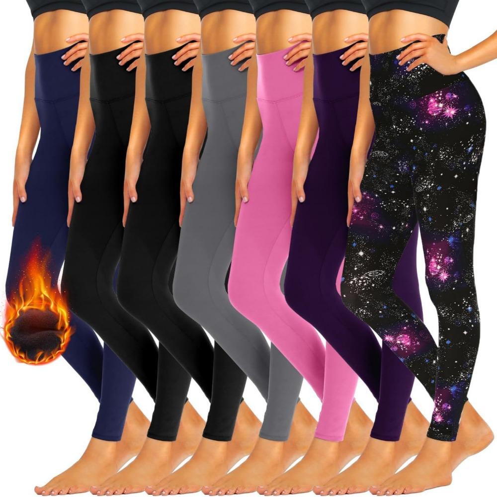 Women High Waist Fleece Lined Yoga Pants Tummy Control Soft Warm Hiking Winter
