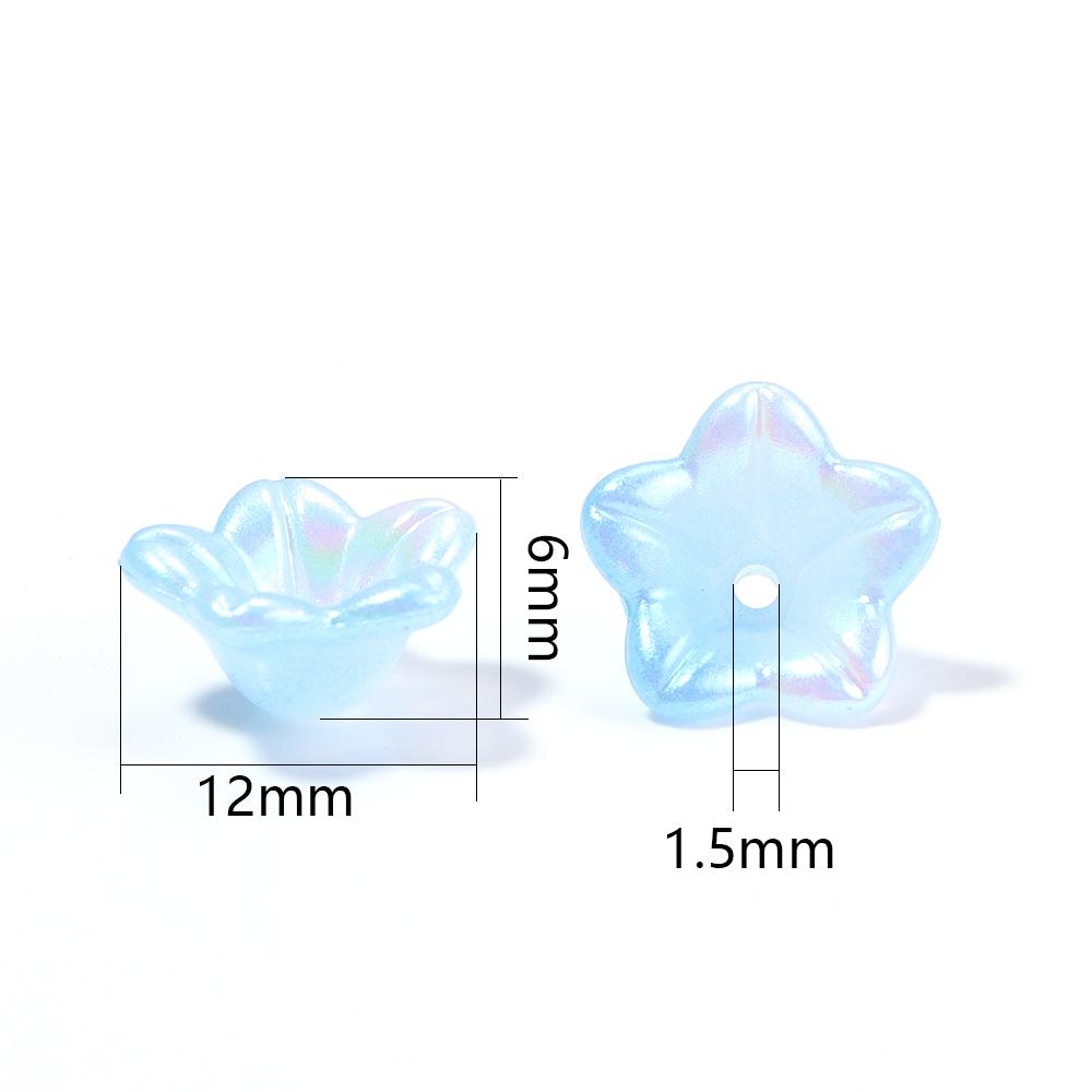 100pcs 6x12mm Flower Acrylic Beads Colorful Bell Orchid Flower Loose Beads For Jewelry Making DIY Bracelets Earrings Accessories