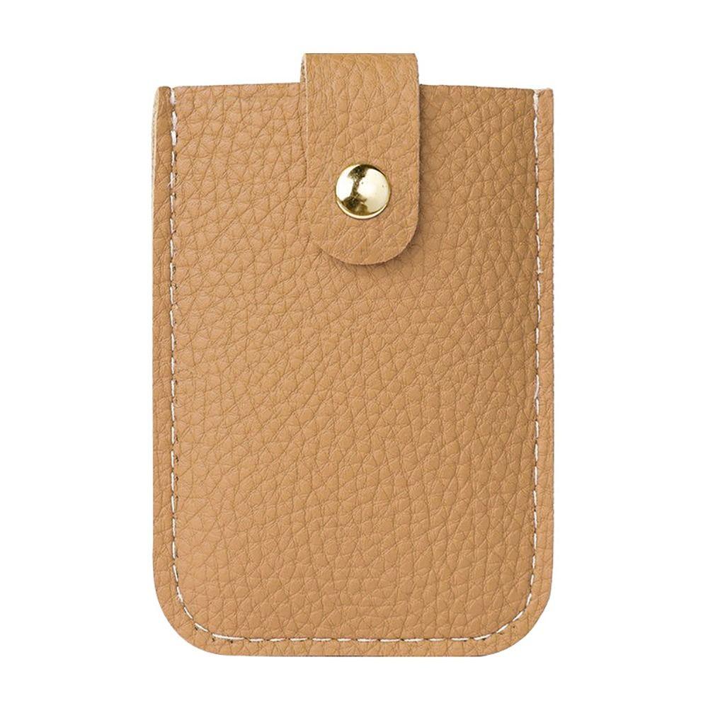 Laminated Concealed Pull-out Business Card Case 4 Card Pockets PU Leather RFID Blocking ID Card Holder Mini Wallets