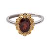 Color Treasure Ring S925 Sterling Silver Inlaid With Natural Topaz Lapis Lazuli Flower Ring Women'S Fashion Versatile Open Ring
