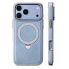 Leather Phone Case IPhone 18 Pro Max Glitter Electroplated Frame Magnetic Rotating Stand Shockproof