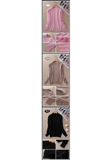 Women's Half-High Collar Spring/Autumn Knit Sweater Pullover