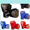Gants de Boxe pour Enfants à Imprimé Flamme de Tigre en PU pour Enfants et Adolescents avec Protection contre les Chocs pour l'Entraînement
