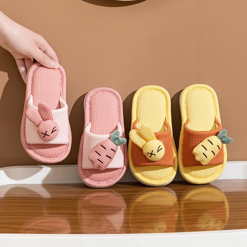 Kinder Hausschuhe Leinen Indoor Kindergarten Mädchen Frühling und Herbst Kinder Eltern-Kind Baby Jungen Boden Rutschfest Zuhause Schuhe