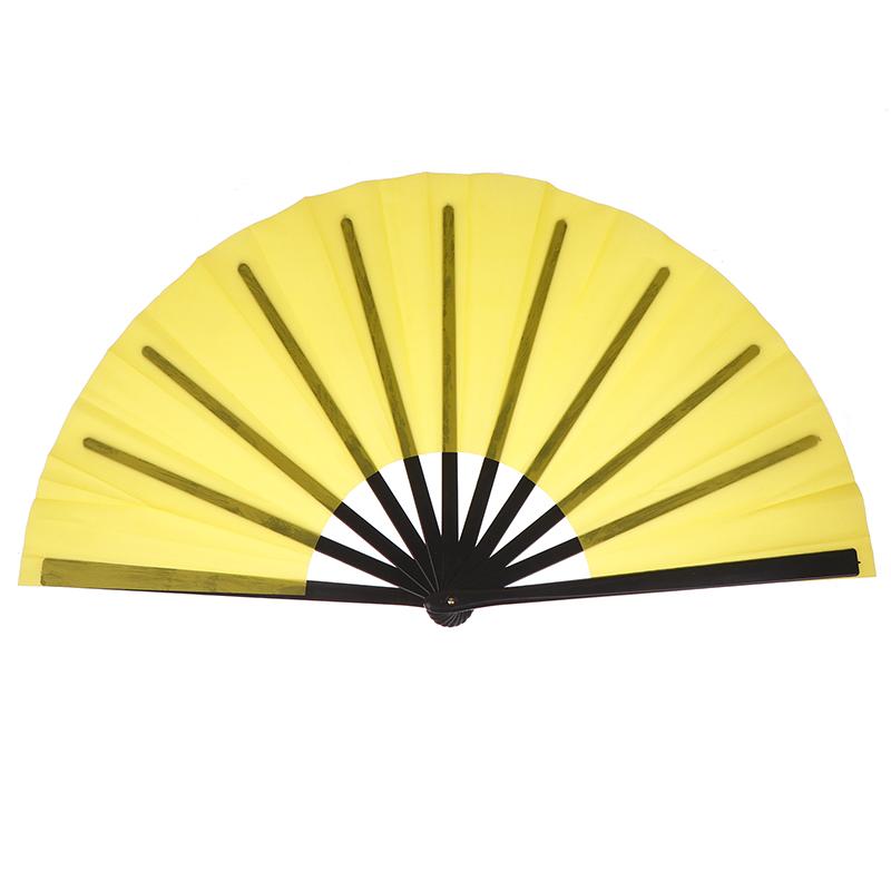 Chinese Martial Arts Kung Fu Fan Tai Chi Dance Fan Plastic Stage Performance Folding Fan Solid Color Fan Photo Prop