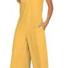 Women Jumpsuit V Neck Loose Fit All-match Tie Belt Design Strap Jumpsuit Streetwear