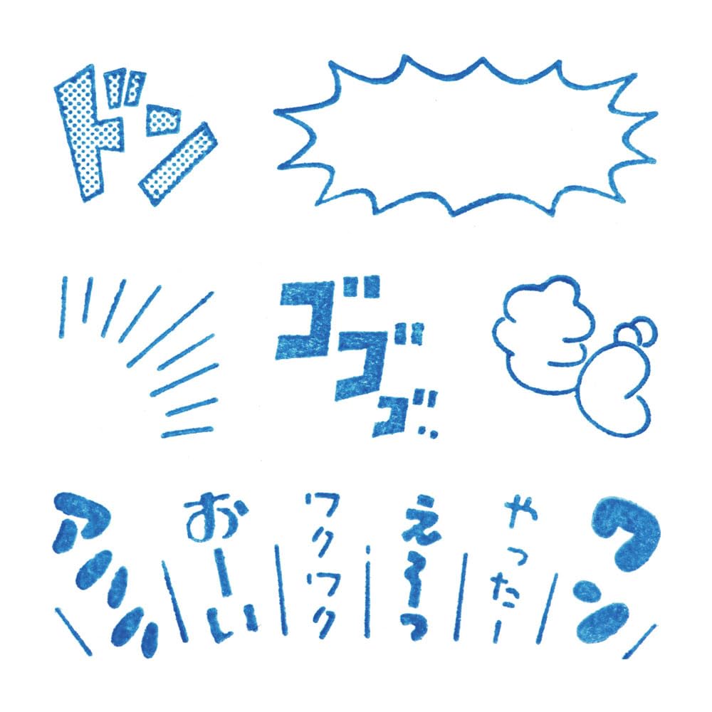 King Jim Clear Ice Set Manga-Stempel, Marke, 6, Set, CLSSB-002