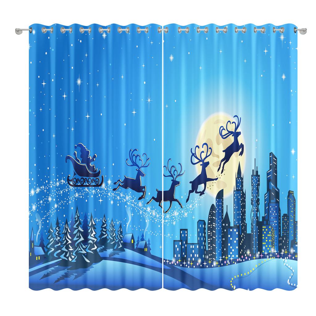 Weihnachtsvorhänge Schlafzimmer Wohnzimmer Balkon Verdunkelungsvorhänge Büro Hotel Isolationsvorhänge