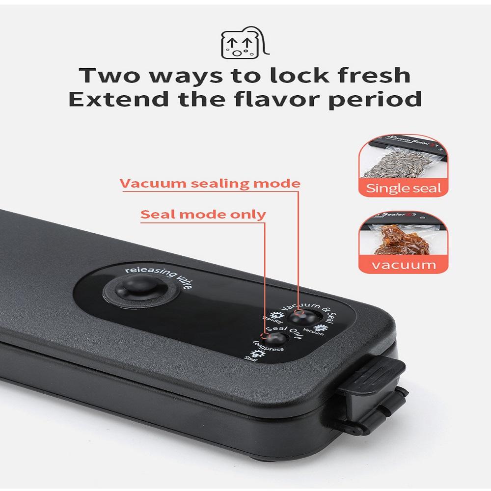 New Vacuum Sealer Packaging Machine Household Black Food Vacuum Sealer 100-240V