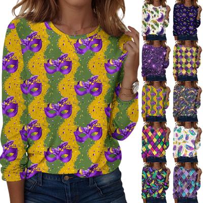 Kadınlar İçin Uzun Kollu Gömlekler Sevimli Baskılı Grafik Tişörtler Bluzlar Rahat Büyük Beden Temel Üstler Kazak