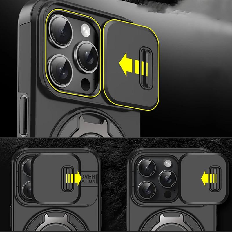 Shockproof Heavy Hard Case with Stand for iPhone 16 Pro Max 15 Pro Max 14 Pro Max