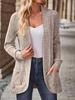 Cardigan lavorato a maglia da donna taglie forti, tinta unita, a maniche lunghe