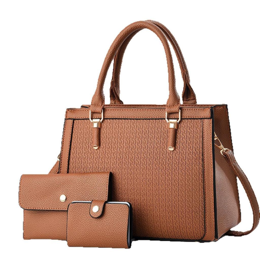 New Spliced Pressed Flower Bag Three-piece Set of High Appearance Level Macaron Shoulder Bag Crossbody Bag Send Mother Bag