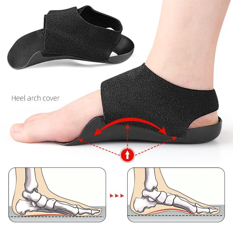 1 Pair Arch Support Sleeve Cushioned Soft Elastic Gel Pad Fabric Arch Sock For Flat Foot Pain Relief Plantar Fasciitis Heel