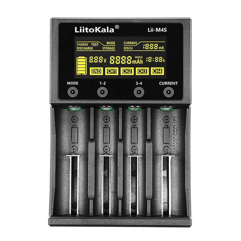 LiitoKala Lii-M4S 18650 LCD Multifunctional Battery Charger For 3.7V 1.2V 26650 21700 14500 18350 17500 AA AAA And Other