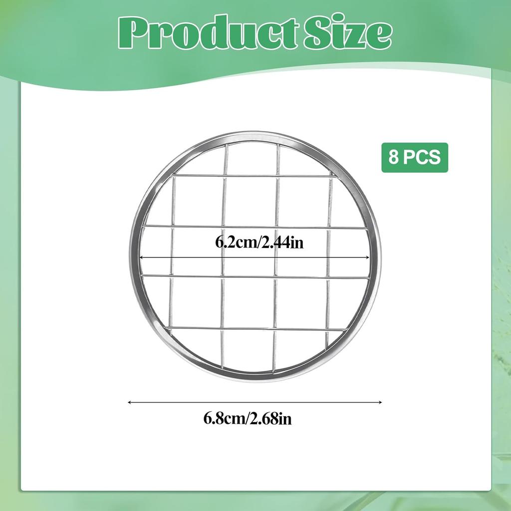 Metal Mason Jar Lid, 8 PCS Flower Jar Frog Lid ert Floral Arrangement Supplies Floral Organizer Lids ert with Square Grids Flower Arrangement Holder