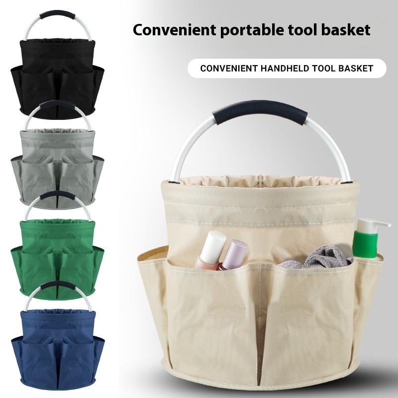 [PLUM]17L Portable Garden Tool Storage Basket Large Capacity Multiple Pocket Folding Basket Outdoor Picnic Hand Basket Beach Bag