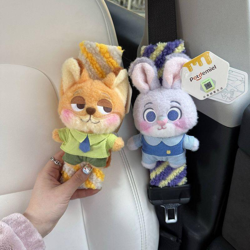 

Zootopia Judy Nick Car Seat Belt Shoulder Pad Car Seat Belt Cover Car Interior Decoration Accessories Striped Shoulder Pads [Judy Rabbit-Nick Fox]