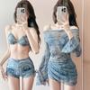 2025 Women's Three-Piece Korean Swimsuit: Split Design, Sexy Blouse, Slimming, Conservative for Hot Springs