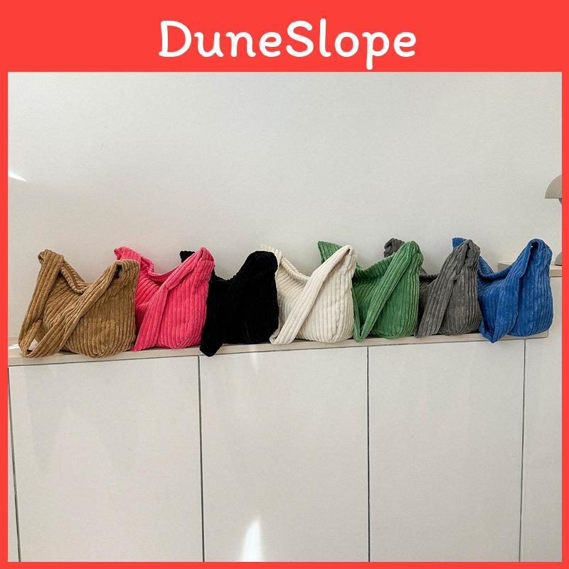 Trendy Corduroy Shoulder Bag Large Capacity Stylish Commuter Tote Bag For Daily Use