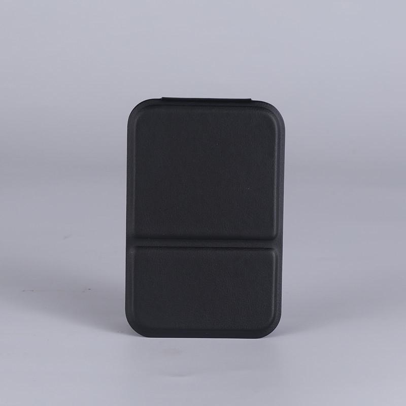 Desktop Makeup Mirror Solid Color Pu Leather Simple Portable Handheld Makeup Mirror Foldable Student Compact Cute Pocket Mirror