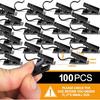 Teenitor 100 Pack Small Curtain Clips Curtain Hooks for Outdoor String Lights, Stainless Steel Clips for Hanging Curtain Hooks for Drapes, Black