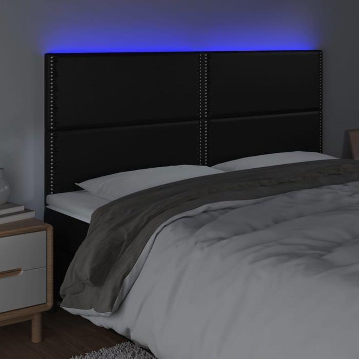 VidaXL LED Headboard Bedroom Furniture Double Bed Accessory Head of Bed Frame Interior Black 3122386